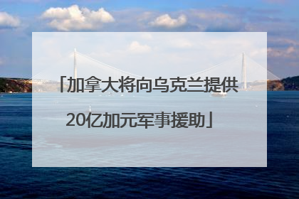 加拿大将向乌克兰提供20亿加元军事援助