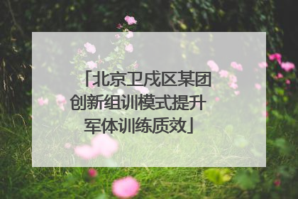 北京卫戍区某团创新组训模式提升军体训练质效