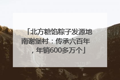北方糖馅粽子发源地南谢堡村：传承六百年，年销600多万个