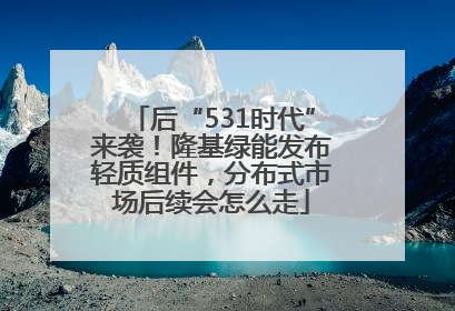 后“531时代”来袭！隆基绿能发布轻质组件，分布式市场后续会怎么走
