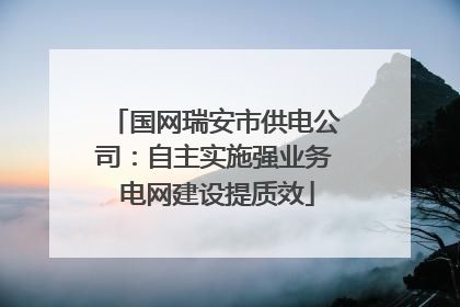国网瑞安市供电公司：自主实施强业务 电网建设提质效