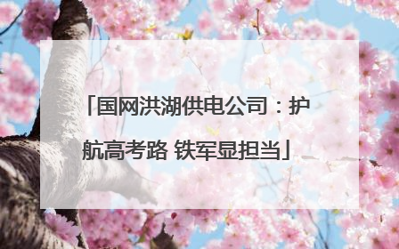 国网洪湖供电公司：护航高考路 铁军显担当