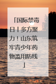 国际禁毒日丨多方聚力！山东筑牢青少年药物滥用防线