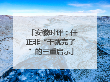 安徽时评：任正非“干就完了”的三重启示