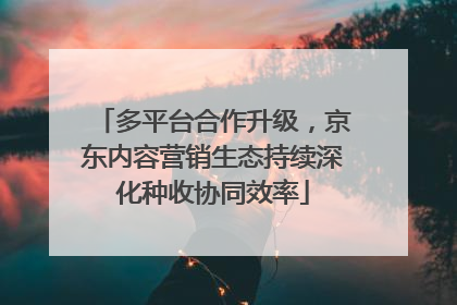 多平台合作升级，京东内容营销生态持续深化种收协同效率