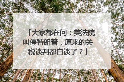 大家都在问：美法院叫停特朗普，原来的关税谈判都白谈了？