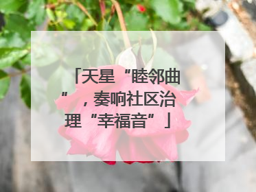 天星“睦邻曲”，奏响社区治理“幸福音”
