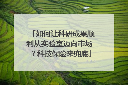 如何让科研成果顺利从实验室迈向市场？科技保险来兜底