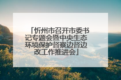 忻州市召开市委书记专题会暨中央生态环境保护督察边督边改工作推进会