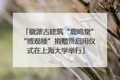 徽派古建筑“鹿鸣堂”“博观楼”捐赠暨启用仪式在上海大学举行