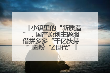 小镇里的“新质造”，国产原创主题服借拼多多“千亿扶持”圈粉“Z世代”