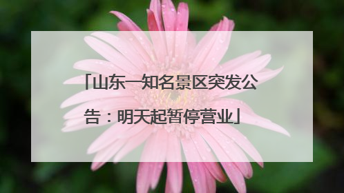 山东一知名景区突发公告：明天起暂停营业