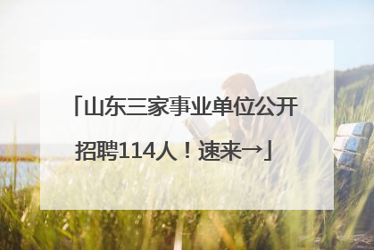山东三家事业单位公开招聘114人！速来→