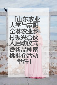 山东农业大学与蒙阴金葵农业乡村振兴合伙人启动仪式暨新品种蜜桃推介活动举行