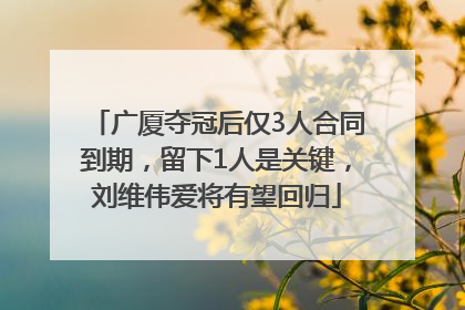 广厦夺冠后仅3人合同到期，留下1人是关键，刘维伟爱将有望回归
