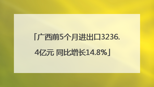 广西前5个月进出口3236.4亿元 同比增长14.8%