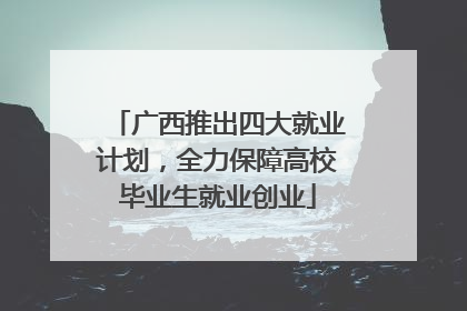 广西推出四大就业计划，全力保障高校毕业生就业创业