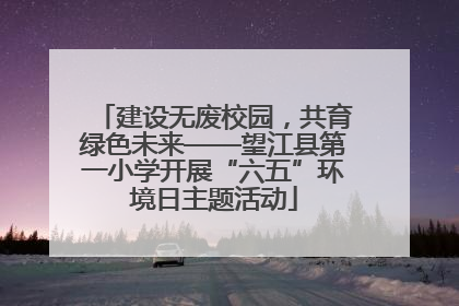 建设无废校园，共育绿色未来——望江县第一小学开展“六五”环境日主题活动
