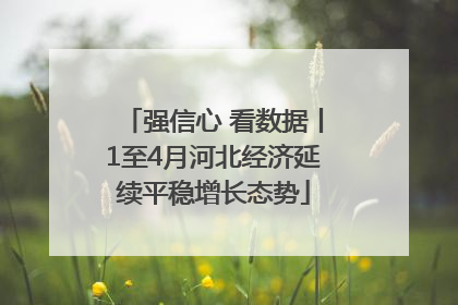 强信心 看数据丨1至4月河北经济延续平稳增长态势