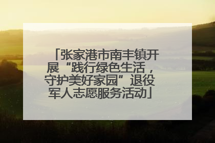 张家港市南丰镇开展“践行绿色生活，守护美好家园”退役军人志愿服务活动