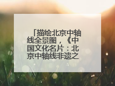 描绘北京中轴线全景图，《中国文化名片：北京中轴线非遗之旅》新书发布