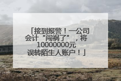接到报警！一公司会计“闯祸了”，将10000000元误转陌生人账户！
