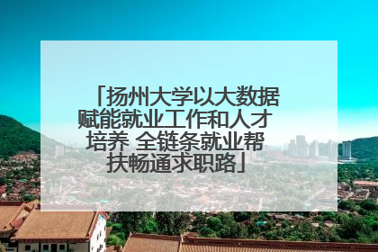 扬州大学以大数据赋能就业工作和人才培养 全链条就业帮扶畅通求职路