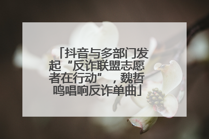 抖音与多部门发起“反诈联盟志愿者在行动”，魏哲鸣唱响反诈单曲