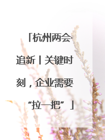 杭州两会·追新丨关键时刻，企业需要“拉一把”