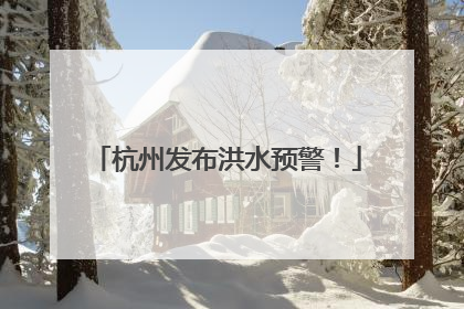杭州发布洪水预警！