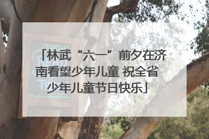 林武“六一”前夕在济南看望少年儿童 祝全省少年儿童节日快乐