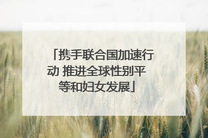 携手联合国加速行动 推进全球性别平等和妇女发展