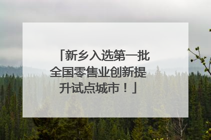 新乡入选第一批全国零售业创新提升试点城市！
