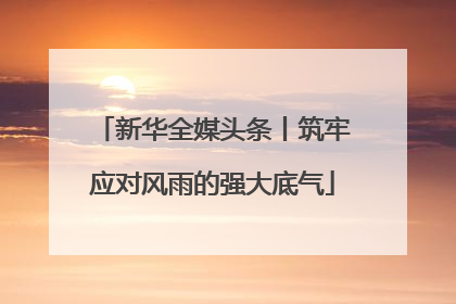 新华全媒头条丨筑牢应对风雨的强大底气
