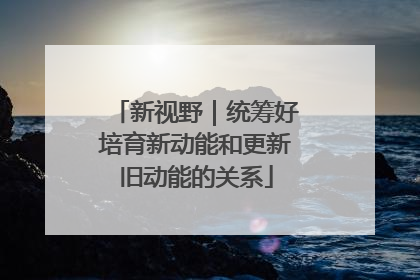 新视野｜统筹好培育新动能和更新旧动能的关系