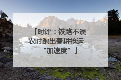 时评：铁路不误农时跑出春耕抢运“加速度”