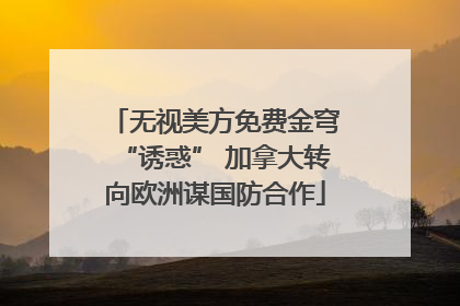 无视美方免费金穹“诱惑” 加拿大转向欧洲谋国防合作