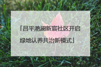 昌平滟澜新宸社区开启绿地认养共治新模式