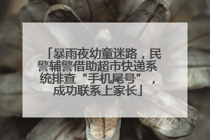 暴雨夜幼童迷路，民警辅警借助超市快递系统排查“手机尾号”，成功联系上家长
