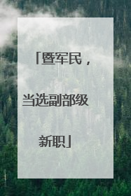 暨军民，当选副部级新职