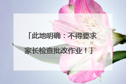 此地明确：不得要求家长检查批改作业！