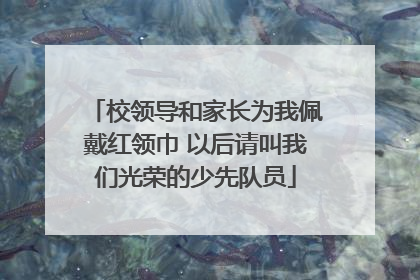 校领导和家长为我佩戴红领巾 以后请叫我们光荣的少先队员