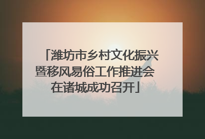 潍坊市乡村文化振兴暨移风易俗工作推进会在诸城成功召开