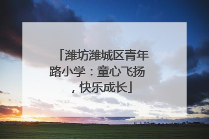 潍坊潍城区青年路小学：童心飞扬，快乐成长