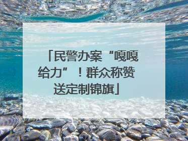 民警办案“嘎嘎给力”！群众称赞送定制锦旗
