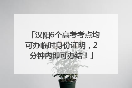 汉阳6个高考考点均可办临时身份证明，2分钟内即可办结！