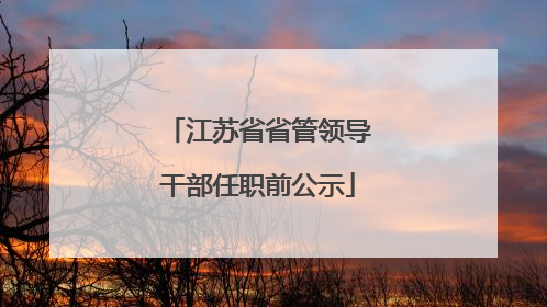 江苏省省管领导干部任职前公示