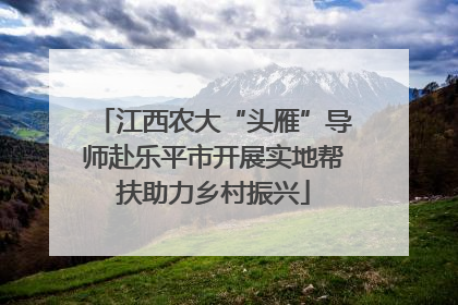 江西农大“头雁”导师赴乐平市开展实地帮扶助力乡村振兴