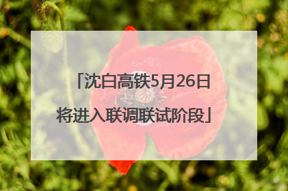沈白高铁5月26日将进入联调联试阶段