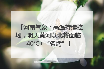 河南气象：高温持续控场，明天黄河以北将面临40℃+“炙烤”
